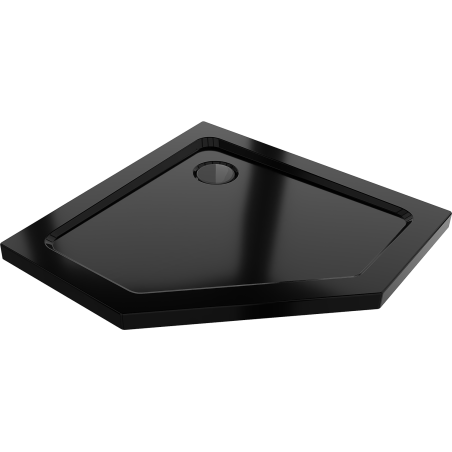 Mexen Flat brodzik pięciokątny slim 90 x 90 cm, czarny, syfon czarny - 41P709090-B