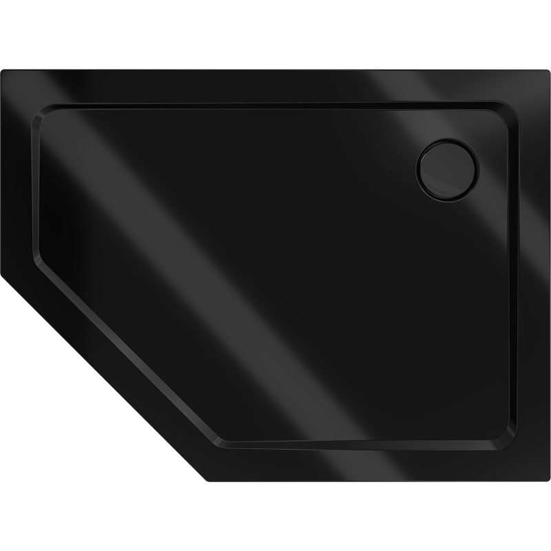 Mexen Flat pentagona dušas paliktnis slim labais 100 x 90 cm, melns, melns sifons - 41P709010R-B