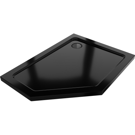 Mexen Flat pentagona dušas paliktnis slim labais 100 x 90 cm, melns, melns sifons - 41P709010R-B