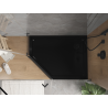 Mexen Flat brodzik pięciokątny slim prawy 100 x 90 cm, czarny, syfon czarny - 41P709010R-B