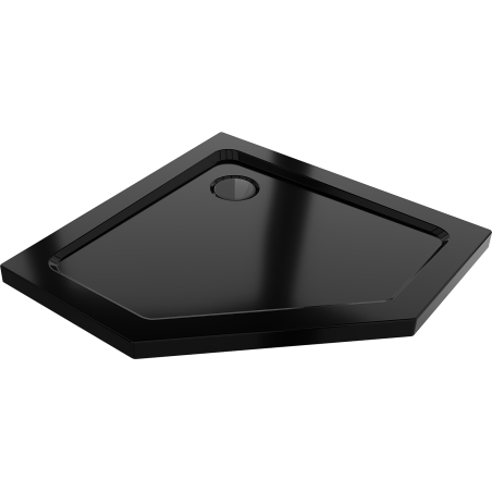 Mexen Flat slim pentagonal shower tray 100 x 100 cm, black, black siphon - 41P701010-B
