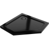Mexen Flat πεντάγωνο ντους slim 100 x 100 cm, μαύρο, σιφόνι μαύρο - 41P701010-B