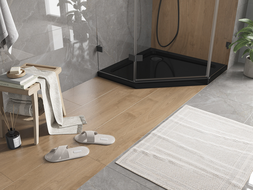 Mexen Flat slim pentagonal shower tray 100 x 100 cm, black, black siphon - 41P701010-B