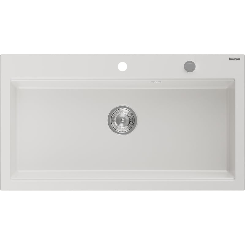 Mexen Slido graniittinen 1-kamerainen tiskiallas 900 x 500 mm, valkoinen, krominen sifoni - 6528901005-20