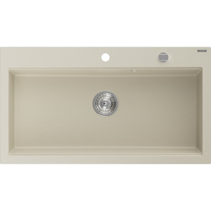 Mexen Slido granitno pomivalno korito z eno komoro 900 x 500 mm, bež, kromiran sifon - 6528901005-69