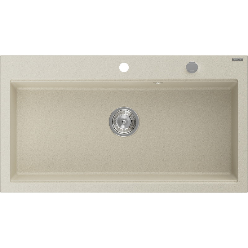 Mexen Slido Granitspüle mit 1 Becken 900 x 500 mm, beige, Chrom-Siphon - 6528901005-69