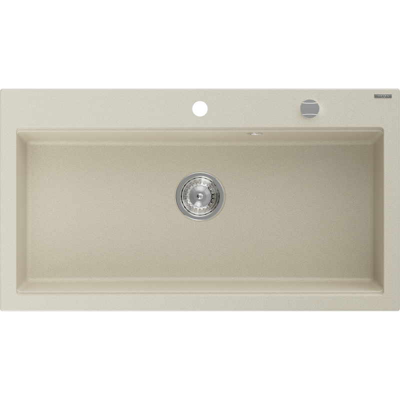 Mexen Slido zlewozmywak granitowy 1-komorowy 900 x 500 mm, beżowy, syfon chrom - 6528901005-69