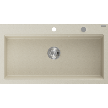 Mexen Slido Granitspüle mit 1 Becken 900 x 500 mm, beige, Chrom-Siphon - 6528901005-69