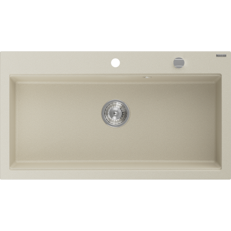 Mexen Slido zlewozmywak granitowy 1-komorowy 900 x 500 mm, beżowy, syfon chrom - 6528901005-69