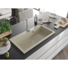 Mexen Slido Granitspüle mit 1 Becken 900 x 500 mm, beige, Chrom-Siphon - 6528901005-69