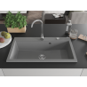 Mexen Slido Granitspüle mit 1 Becken, 900 x 500 mm, grau, Chrom-Siphon - 6528901005-71