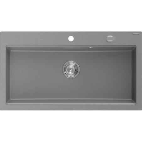 Mexen Slido granitdiskho med 1 ho, 900 x 500 mm, grå, vattenlås i krom - 6528901005-71