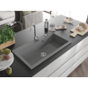 Mexen Slido Granitspüle mit 1 Becken, 900 x 500 mm, grau, Chrom-Siphon - 6528901005-71