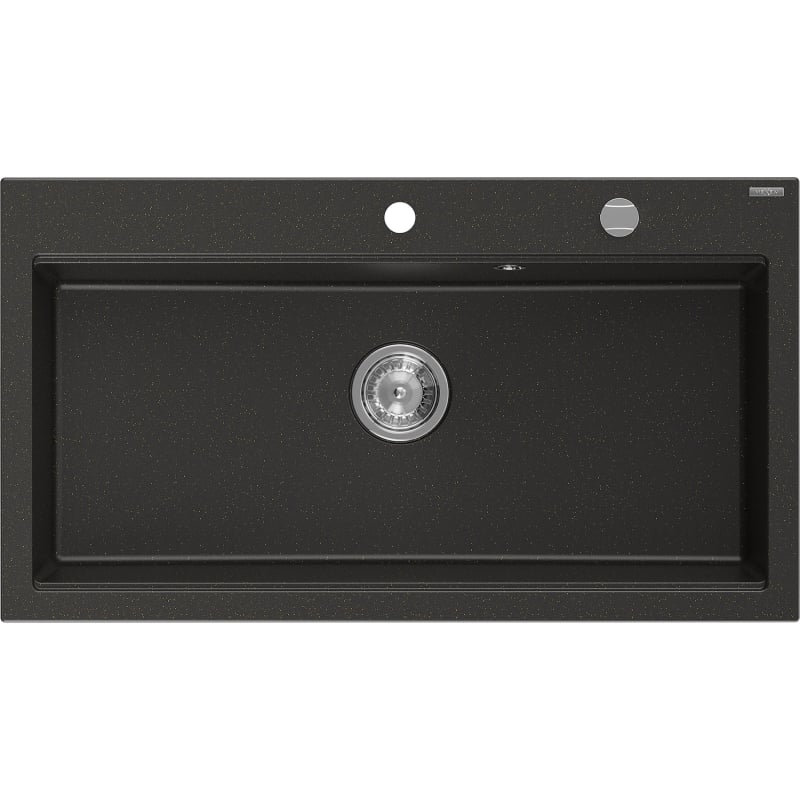 Mexen Slido νεροχύτης γρανιτένιος 1-θέσεως 900 x 500 mm, μαύρο/χρυσό μεταλλικό,