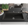 Mexen Slido Granitspüle mit 1 Becken 900 x 500 mm, Schwarz/Metallic-Gold, Chrom-Siphon - 6528901005-75