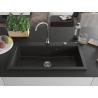 Mexen Slido zlewozmywak granitowy 1-komorowy 900 x 500 mm, czarny/złoty metalik, syfon chrom - 6528901005-75