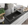 Mexen Slido 1-facks granitdiskho 900 x 500 mm, svart/metallic guld, kromat vattenlås - 6528901005-75