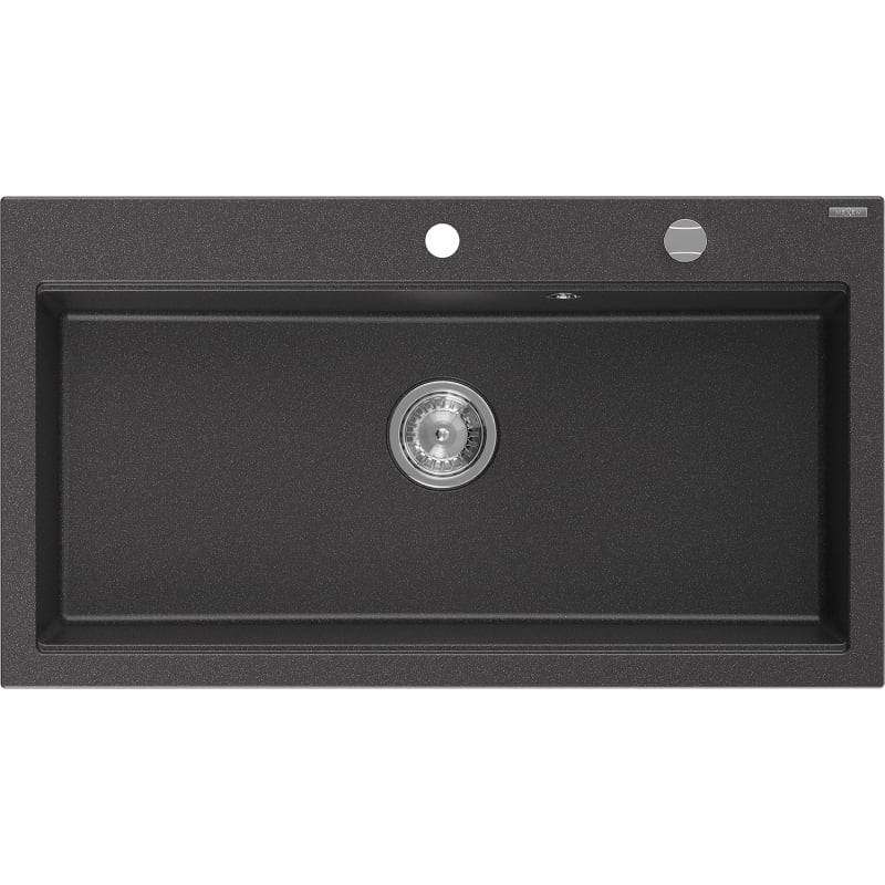 Mexen Slido granitno korito za pomivalno korito z eno posodo 900 x 500 mm, črno posuto, sifon krom - 6528901005-75