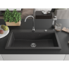 Mexen Slido granitdiskho med 1 ho 900 x 500 mm, svart melerad, krom vattenlås - 6528901005-75 - 6528901005-76