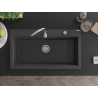 Mexen Slido Granitspüle 1-beckig 900 x 500 mm, schwarz gesprenkelt, Chrom-Siphon - 6528901005-75 - 6528901005-76