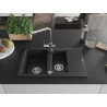 Mexen Gaspar granitische spoelbak 1,5-comparte. met afdruiprek en keukenkraan Duero, zwart - 6507-77-671600-00