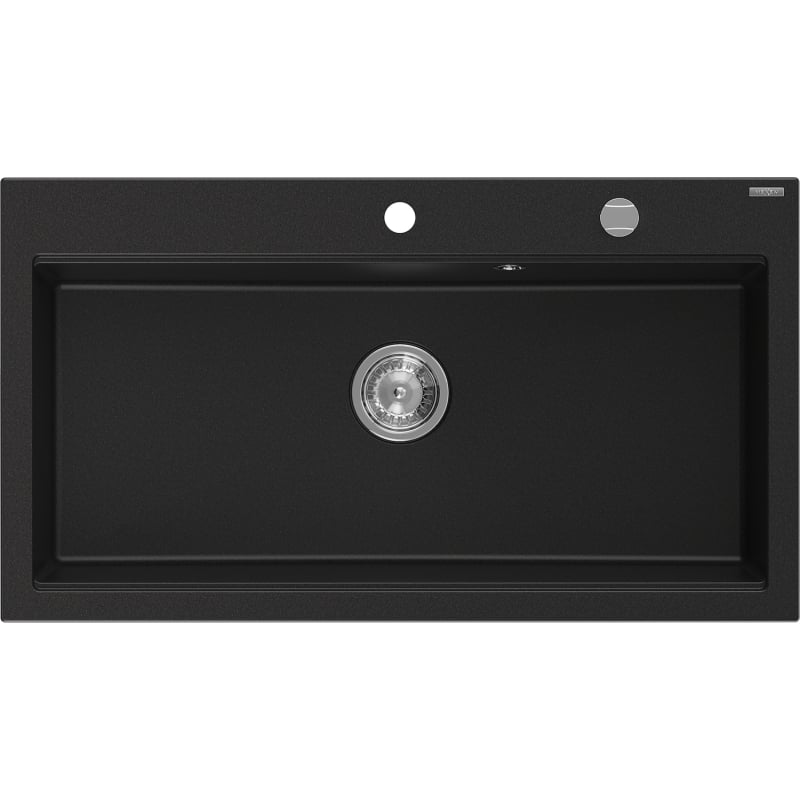 Mexen Slido Évier en granit 1 bac 900 x 500 mm, noir, siphon chromé - 6528901005-77
