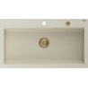 Mexen Slido Granitspüle mit 1 Becken, 900 x 500 mm, beige, goldener Siphon - 6528901005-69-G