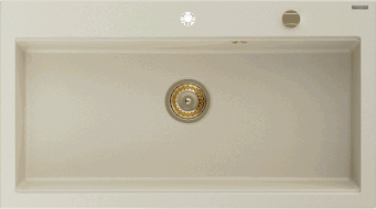 Mexen Slido graniittiallas 1-altainen 900 x 500 mm, beige, kultainen hajulukko - 6528901005-69-G