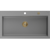 Mexen Slido zlewozmywak granitowy 1-komorowy 900 x 500 mm, szary, syfon złoty - 6528901005-71-G