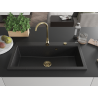 Mexen Elix évier en granit 1 bac 800 x 500 mm, blanc, siphon chromé - 6527801005-20