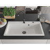 Mexen Slido 1-bowl granite kitchen sink, 900 x 500 mm, white, black waste trap - 6528901005-20-B