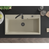 Mexen Slido Granitspüle 1-beckig 900 x 500 mm, beige, schwarzer Siphon - 6528901005-69-B