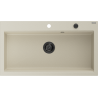 Mexen Slido Granitspüle 1-beckig 900 x 500 mm, beige, schwarzer Siphon - 6528901005-69-B