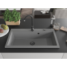 Mexen Slido granitdiskho med 1 ho, 900 x 500 mm, grå, svart vattenlås - 6528901005-71-B