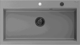 Mexen Slido Γρανιτένιος νεροχύτης 1 γούρνας 900 x 500 mm, γκρι, μαύρο σιφόνι