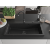 Mexen Slido granitdiskho med 1 ho, 900 x 500 mm, svart/metallisk silver, svart vattenlås - 6528901005-73-B
