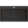 Mexen Slido Granitdiskho med 1 ho 900 x 500 mm, svart/metalliskt guld, svart vattenlås - 6528901005-75-B
