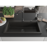 Mexen Slido single-bowl granite sink 900 x 500 mm, black/metallic gold, black siphon - 6528901005-75-B