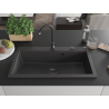 Mexen Slido granitdiskho med 1 ho 900 x 500 mm, svart med stänk, svart vattenlås - 6528901005-76-B
