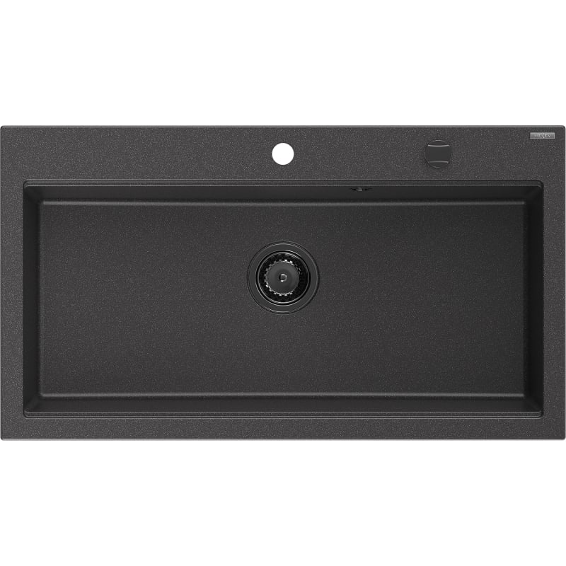 Mexen Slido νεροχύτης γρανίτης 1-θαλάμος 900 x 500 mm, μαύρος με στίγματα, μαύρο