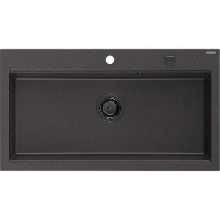 Mexen Slido zlewozmywak granitowy 1-komorowy 900 x 500 mm, czarny nakrapiany, syfon czarny - 6528901005-76-B
