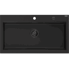 Mexen Slido granitno korito z eno komoro 900 x 500 mm, črno, črn sifon - 6528901005-77-B