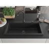 Mexen Slido granitno korito z eno komoro 900 x 500 mm, črno, črn sifon - 6528901005-77-B