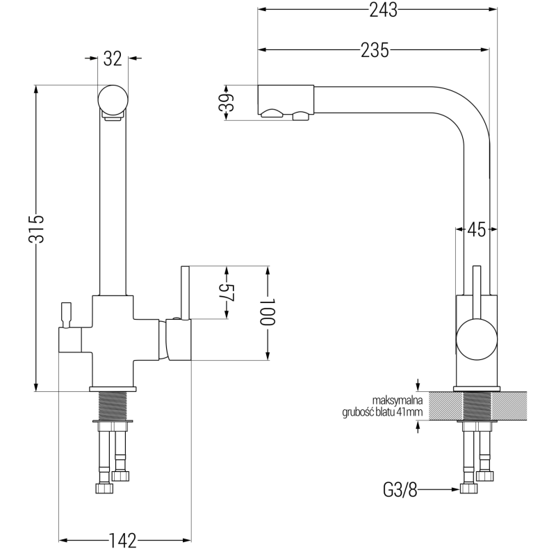 Mexen Gaspar 1,5-Kompartiment Granit-Spullstee mat Drainboard an Kichenhahn Duero, schwaarz - 6507-77-671600-70-B