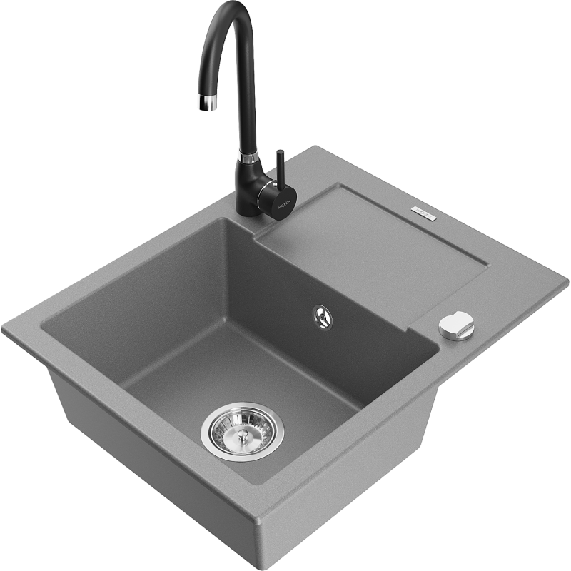 Mexen Enzo Granit-Iwwaschbeck mat enger Schoss a Kichekrunn Telma, gro - 6506-71-670200-70