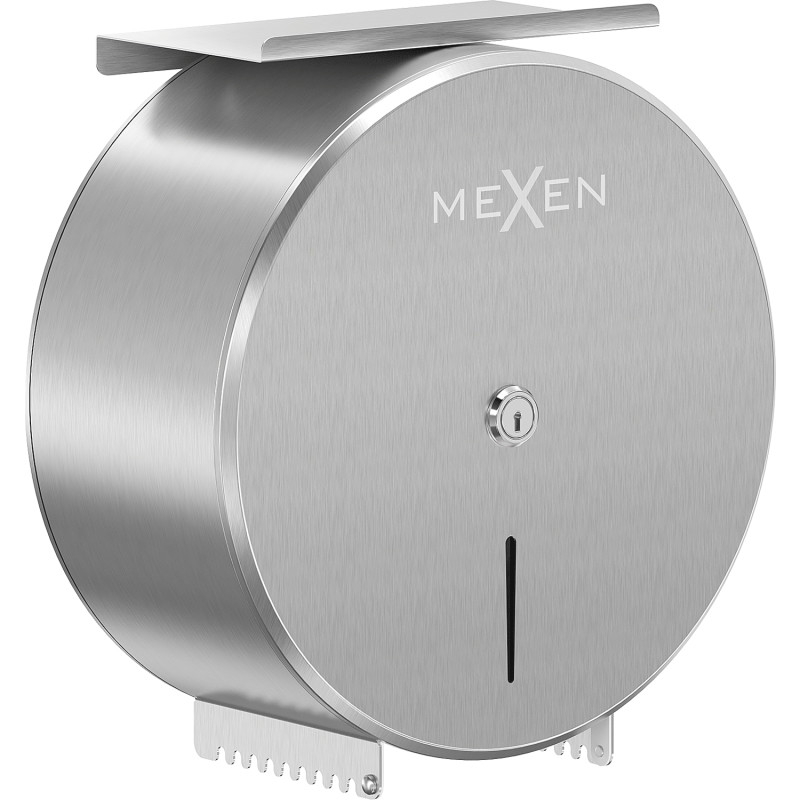Mexen Spira-H+ distributeur de papier toilette avec étagère pour téléphone, inox - 70K561-01