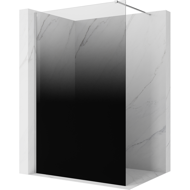 Mexen Kioto ścianka prysznicowa Walk-in 80 x 200 cm, ombre czarna 8 mm, chrom - 800-080-101-01-76