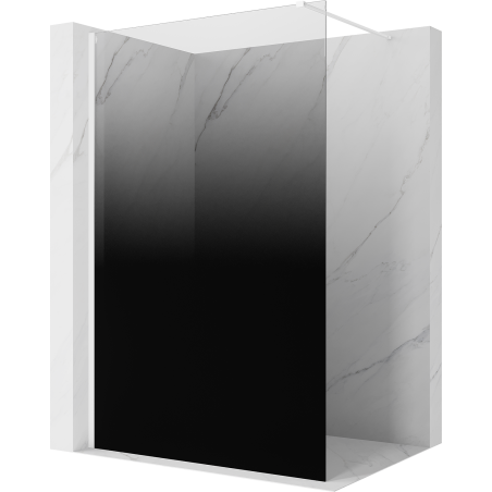 Mexen Kioto ścianka prysznicowa Walk-in 70 x 200 cm, ombre czarna 8 mm, biała - 800-070-101-20-76
