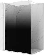 Mexen Kioto staklena pregrada za tuš Walk-in 130 x 200 cm, crni ombre 8 mm, bijela - 800-130-101-20-76