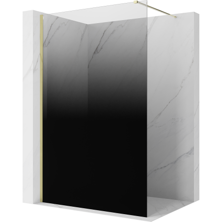 Mexen Kioto ścianka prysznicowa Walk-in 80 x 200 cm, ombre czarna 8 mm, złota - 800-080-101-50-76